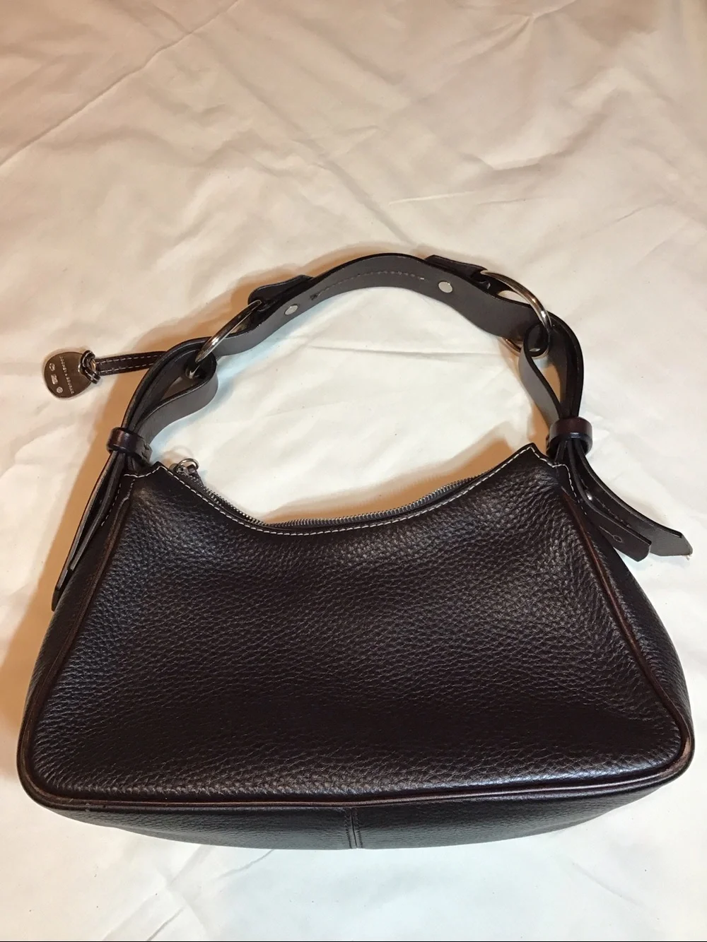 Dooney & Bourke Hobo Bag, Lined, Black Pebbled Leather